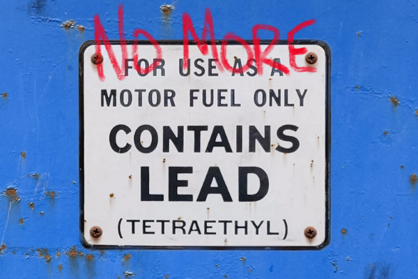 Illustration of no longer using leaded gasoline