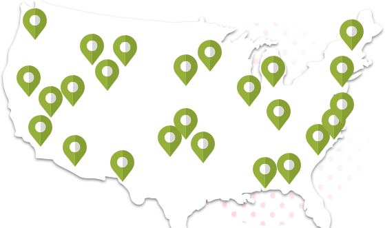 Map showing NCW Coordinator Locations