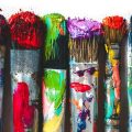 Paint brushes with paint