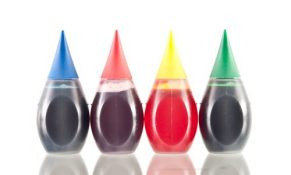 Food coloring in bottles