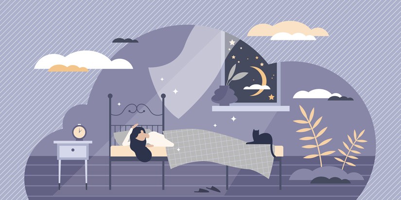 Illustration of person sleeping