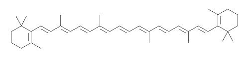 A long, conjugated carbon chain in a molecule of β-Carotene.