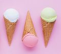 three ice cream cones