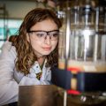 Christina Boville working in a lab