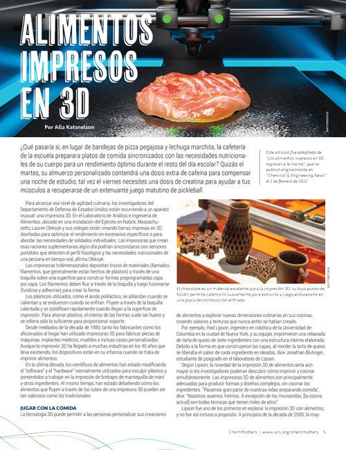 Alimentos impresos en 3D