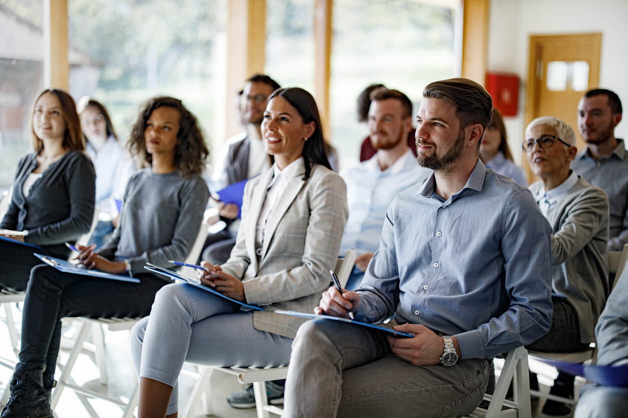 people watching a presentation