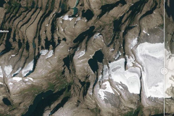 Aerial views from nasa of a moutain range