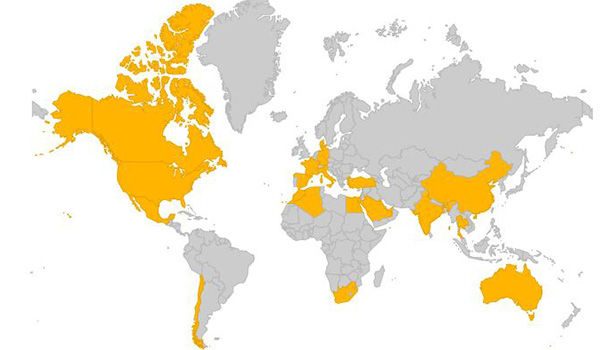 Map of Concentrating Solar Power Projects by Country 