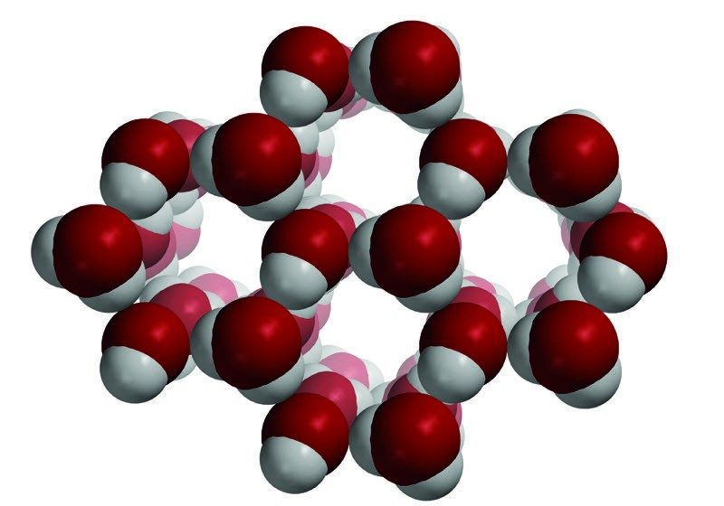 Water molecules as a solid