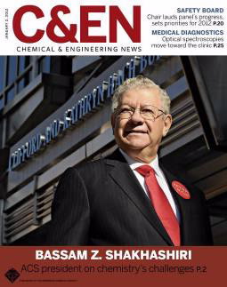 C&EN cover featuring a headshot of Bassam Shakhashiri